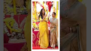 Katrina Kaif Stuns In Yellow Saree, Poses With Rani Mukerji At Durga Puja Pandal  | #katrinakaif