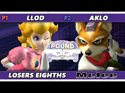 Pound 2022 Top 8 - lloD (Peach) Vs. Aklo (Fox) SSBM Smash Melee Tournament