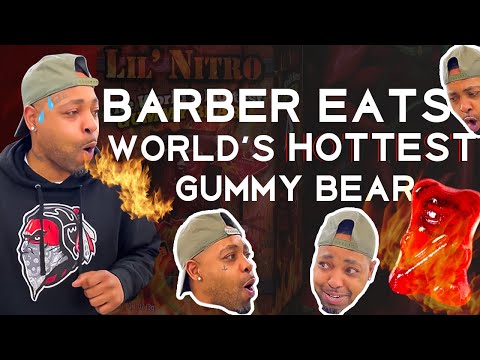 Barber eats worlds hottest gummy bear
