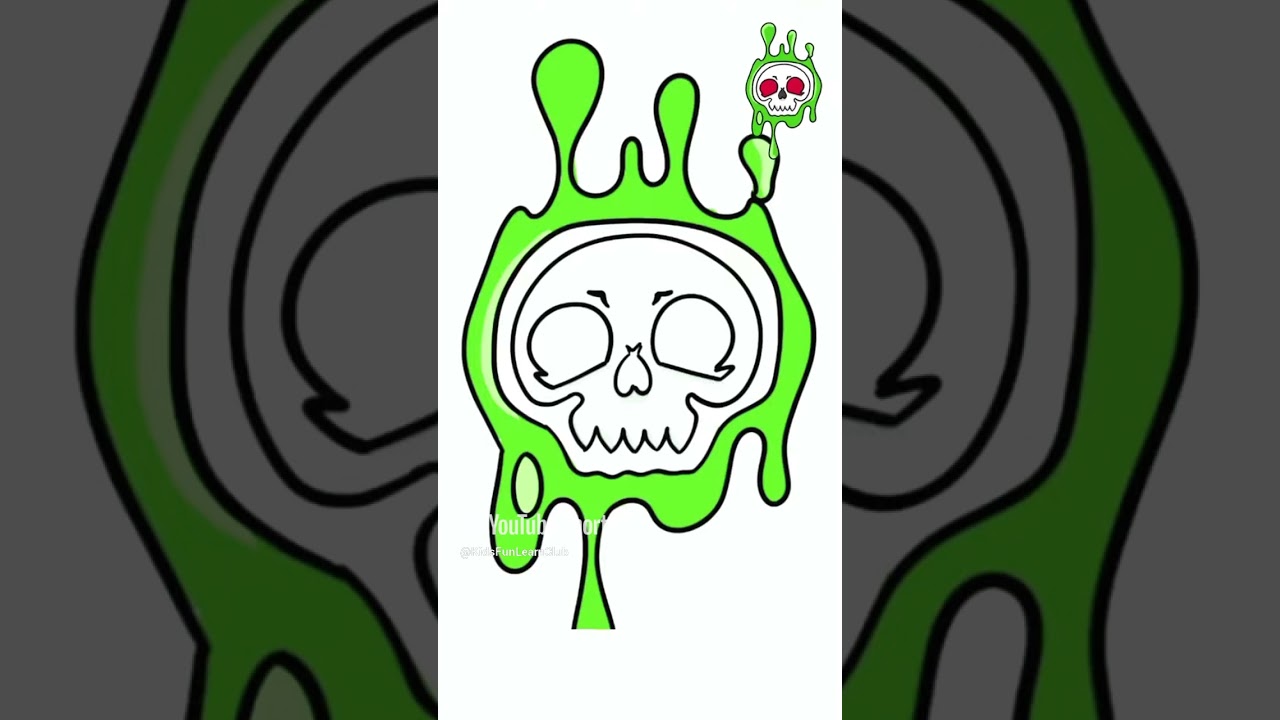 How to Draw Slimy Skeleton Monster for Kids