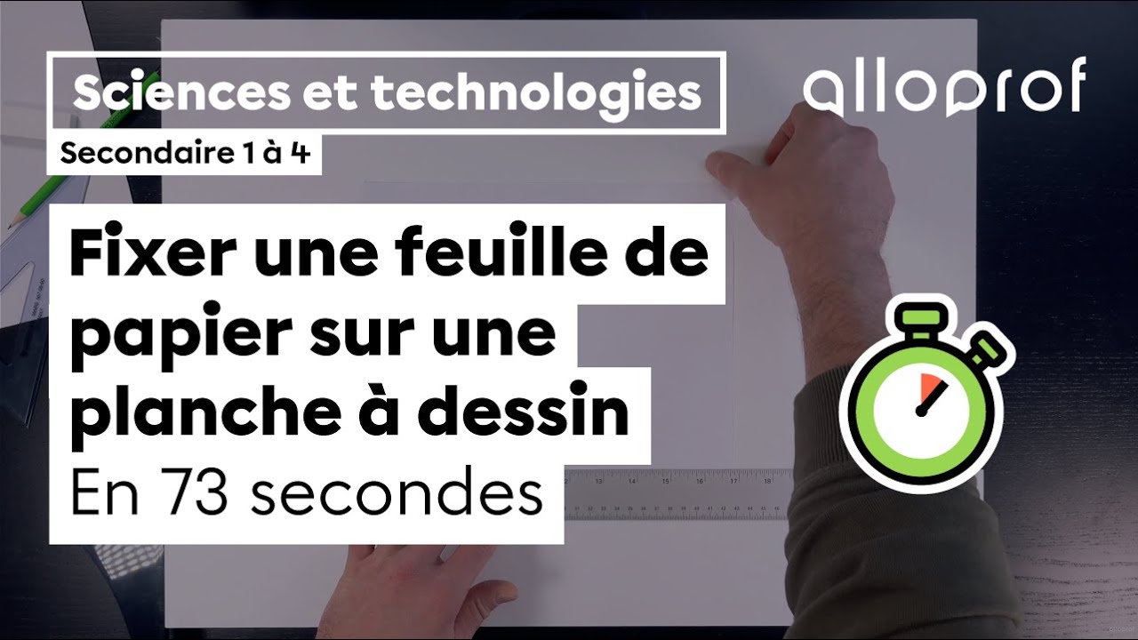 Fixer une feuille de papier sur une planche à dessin