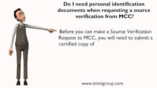 Do I need personal identification documents when requesting a source verification from MCC