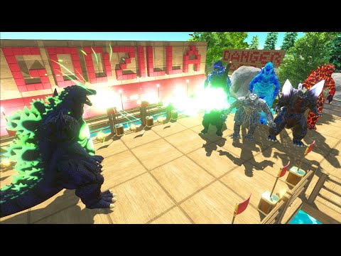 SUPER GODZILLA DEATH RUN vs ALL SHIN GODZILLA 2014 - MECHAGODZILLA - Animal Revolt Battle Simulator