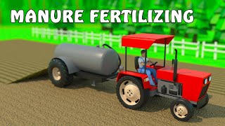 Tractor ASMR 🌾 Manure Fertilizing & Slow Field Plowing | Relaxing Farm Sounds
