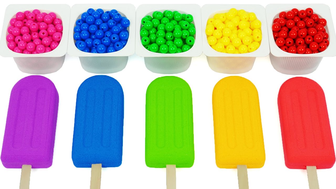 Satisfying Video l How To Make Rainbow Ice Cream with Kinetic Sand Cutting ASMR #16