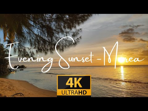 Evening Sunset on the Island of Moorea 4K