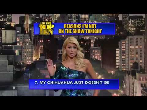 Paris Hilton on the Late Show with David Letterman - February 3, 2010 - Top Ten List