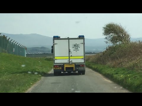 RLC Bomb Disposal departing Drigg Beach after removing unexploded ordnance