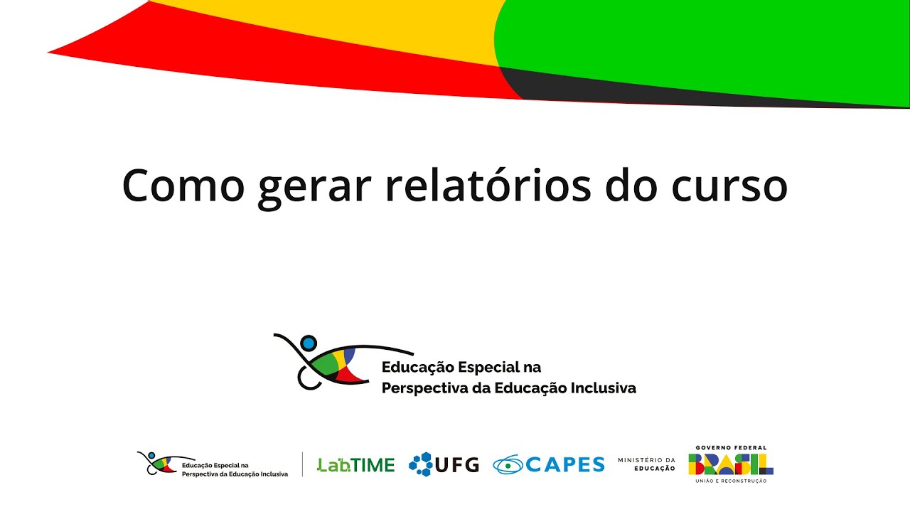 Como gerar relatorios do curso
