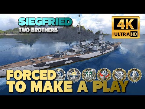 Cruiser Siegfried forced to make a play - World of Warships