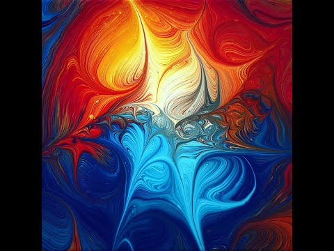 (626) Split cup paint kiss ~ Abstract sunset acrylic pour painting ~ Liquid art ~ Fluid artist