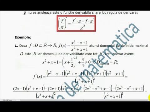 XI-Analiza matematica-Sinteze derivabilitatea functiilor-Reactualizare