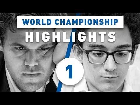Caruana - Carlsen Game 1 Highlights World Chess Championship 2018