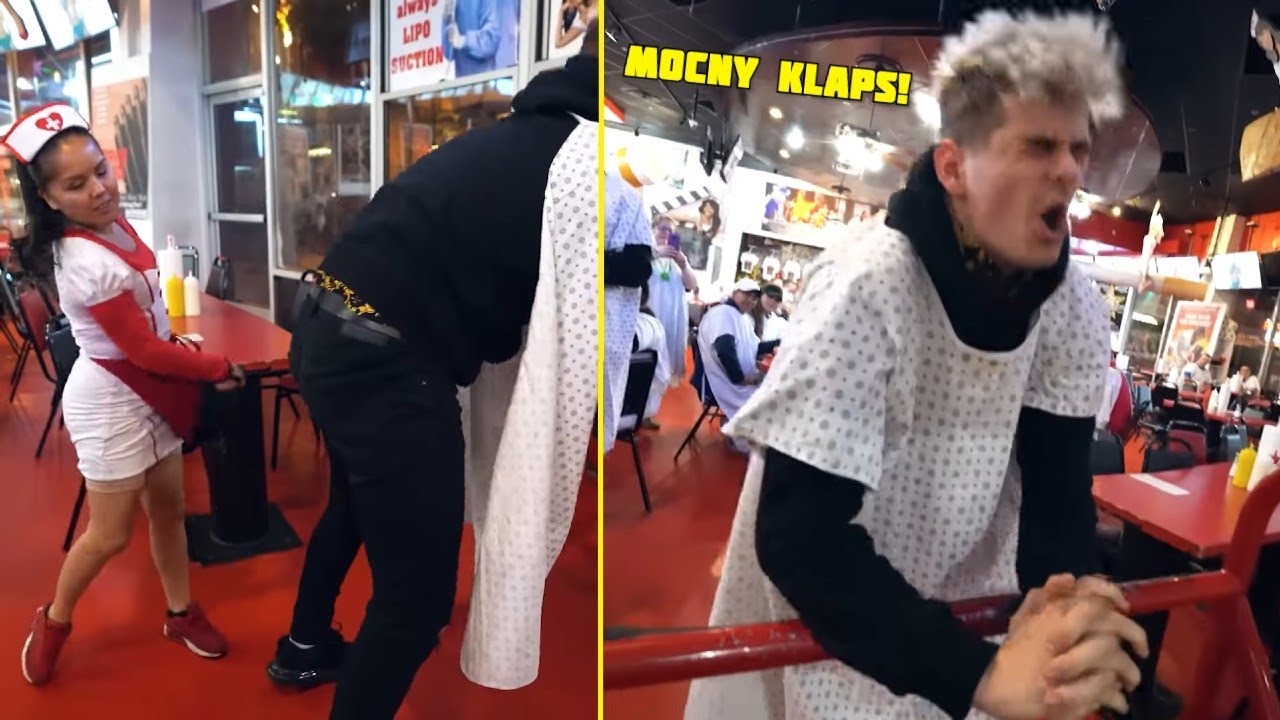 PATECKI DOSTAJĘ POTĘŻNEGO KLAPSA ZA NIEZJEDZENIE HAMBURGERA W USA!