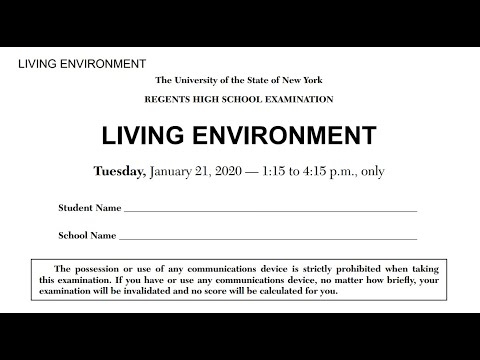 January 2020 Living Environment Regents Review (Part A-1)