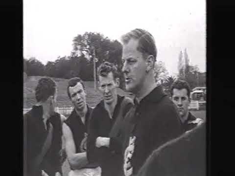 Footage of Carlton’s Ken Hands with his players at Princes Park in 1959