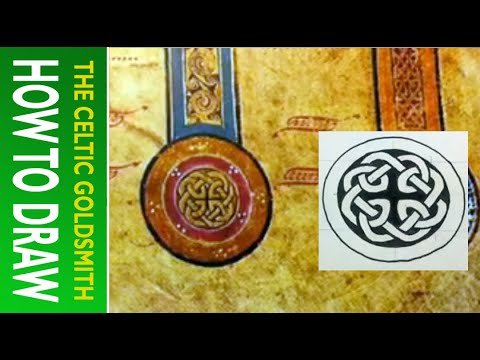How to Draw Celtic Knots 20 - Celtic Cross (circular) from Book of Kells 5r 1/3