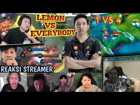 REAKSI STREAMER MELIHAT ALICE LEMON VS EVERYBODY!! 1 VS 4 GASS TERUS!! RRQ VS AEROWOLF!!