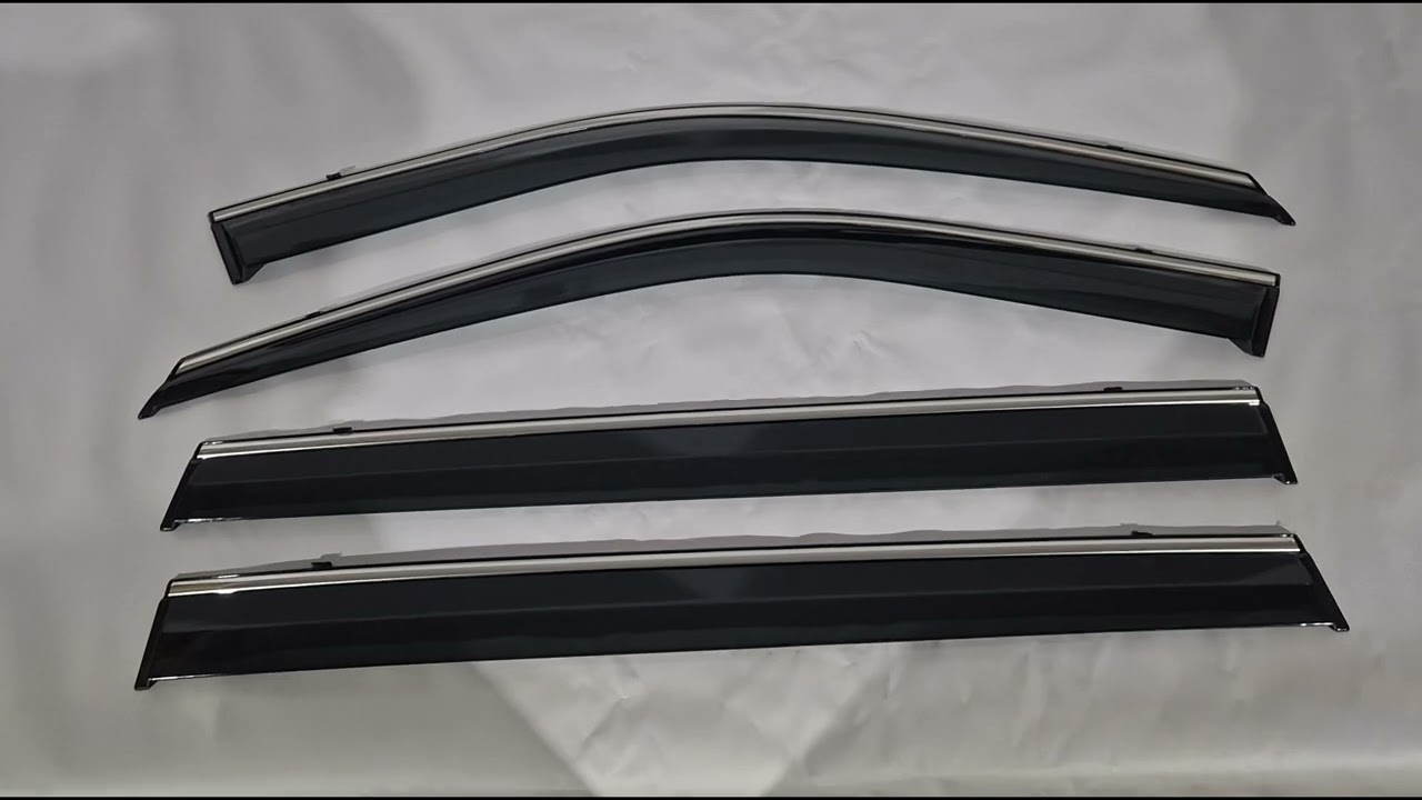 Ветровики с хромированным молдингом Niken Luxury (4 шт) Video 1