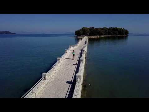 Running, swimming and drone views of Koukoumitsa island (Vonitsa) in Greece
