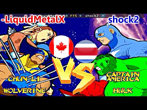 Marvel Super Heroes Vs. Street Fighter - -LiquidMetalX vs shock2 FT5