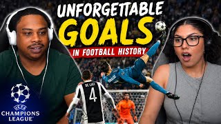 UNFORGETTABLE GOALS IN FOOTBALL HISTORY | AMERICANS REACT