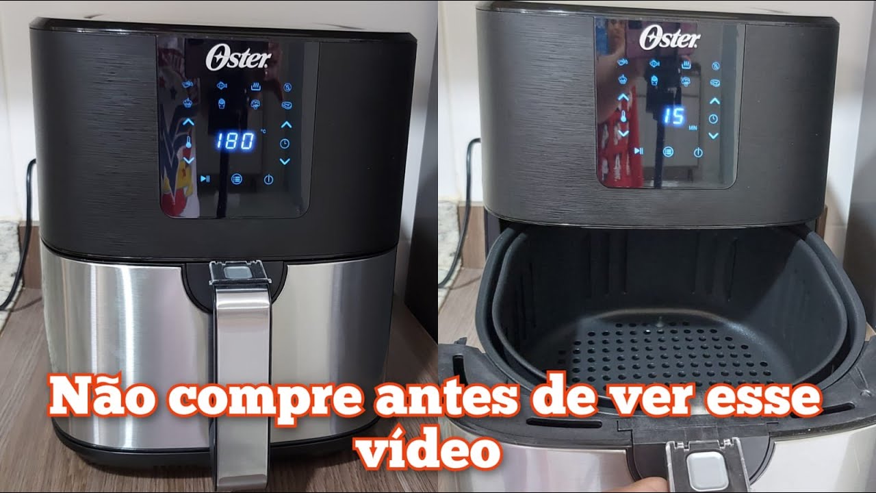 Miniatura da avaliação em vídeo de Fritadeira Oster 2 em 1 Black Inox 4,8L