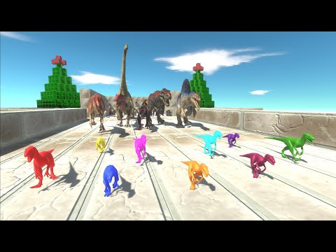 Race to eat Neon Deinonychus & Raptors - Animal Revolt Battle Simulator