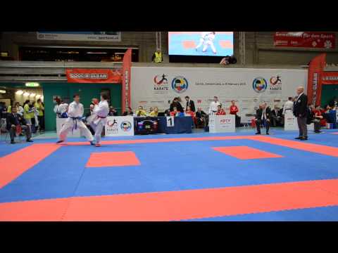 42nd EKF Zurich 2015 kumite juniors -61- 1st round AO Pavol Bitto