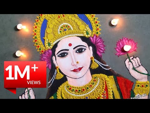  portrait rangoli art mahalakshmi rangoli for dhanteras by madhuris rangoli & art