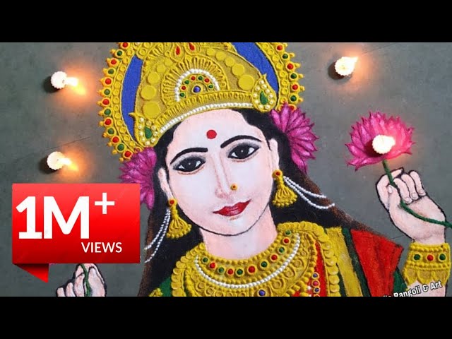 portrait rangoli art mahalakshmi rangoli for dhanteras by madhuris rangoli & art