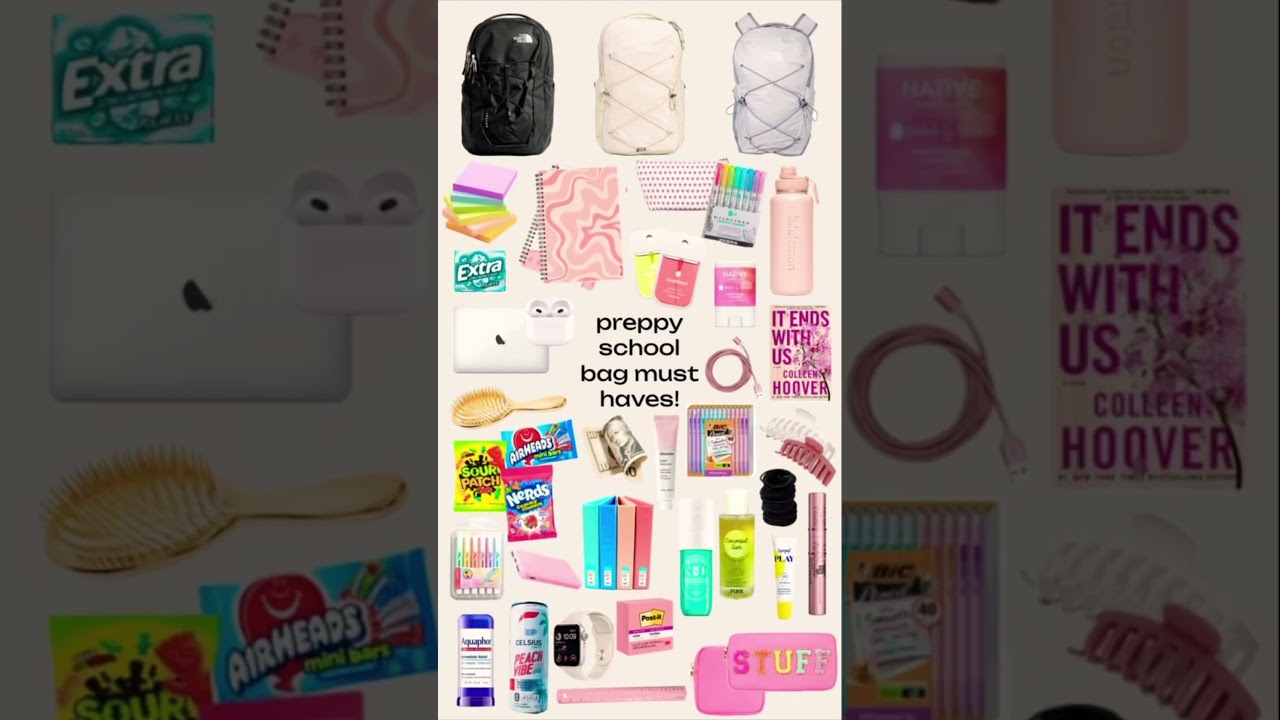 ⚡️Preppy school bag must haves!⚡️ #preppy #aesthetic  #school #schoolsupplies #backtoschool