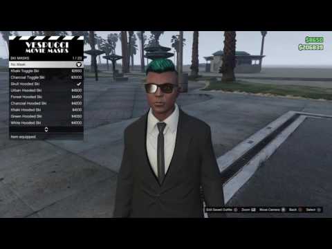 GTA5 No rist & Slenderman outfit + glitch