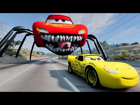 Escape From The Lightning McQueen Head Eater | Car VS Lightning McQueen Head Eater | BeamNG.Drive #2