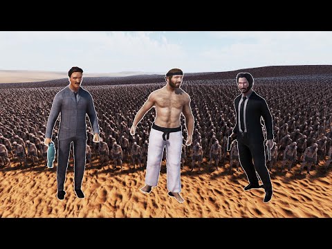 CAN JOHN WICK, CHUCK NORRIS, TESLA STOP 1 MILLION ZOMBIES - Ultimate Epic Battle Simulator 2 UEBS 2