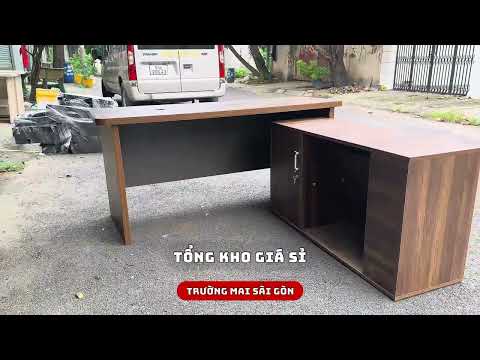 Bàn Giám Đốc Góc L Viền Sọc 1m6x80 - BGĐ69