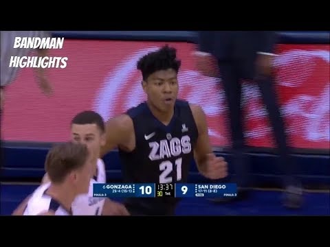 Rui Hachimura Gonzaga vs San Diego/2.22.18/Highlights/16pts 8reb