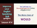 The many uses of Would | Learn English Through Tamil