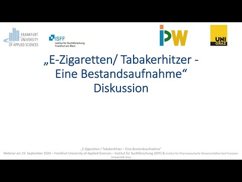 Webinar "E-Zigaretten/Tabakerhitzer: Eine Bestandsaufnahme" am 23.09.2020: Diskussion