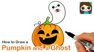 How to Draw a Pumpkin and Ghost Easy Halloween Art