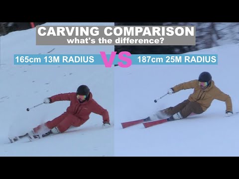 25m radius ski vs 13m radius ski carving comparison freeski carving