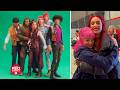On set of "Descendants: Wicked Wonderland" with Kylie Cantrall, Malia Baker, Liamani Segura and more