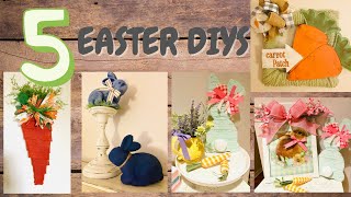 *NEW* ADORABLE  EASTER DIYS - EASY EASTER WREATH - BUNNIES AND CARROTS - DOLLAR TREE DIYS