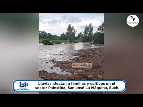 Lluvias que se registraron en Suchitepéquez causaron daños en viviendas y cultivos