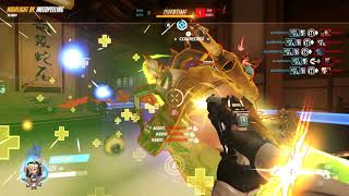 Genji Teamkill from Mercy's birds eye view.