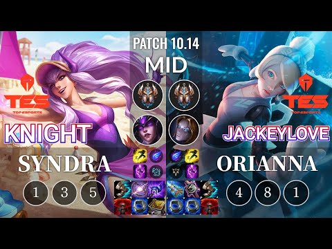 TES knight Syndra vs TES JackeyLove Orianna Mid - KR Patch 10.14