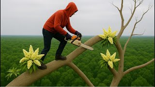On the Tallest Dry Tree, Strong Winds Shook It – Rushed to Grab an Ugly Orchid