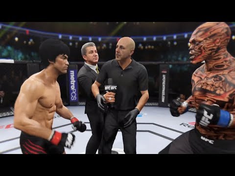 Bruce Lee vs. Demon (EA Sports UFC 2) - CPU vs. CPU - Crazy UFC 👊🤪