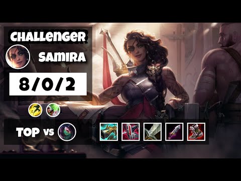 Samira vs Akali 11.8 Top Lane S11 Challenger Gameplay (8/0/2) - KOREAN