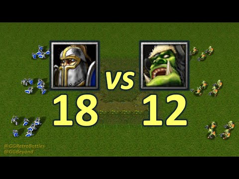 18 Footmen vs 12 Grunts - Same Food - WarCraft III Retro Battles